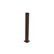 Galvanized Post 60x40 mm with Base Plate and PVC Cap, 1400 mm - Brown RAL 8017