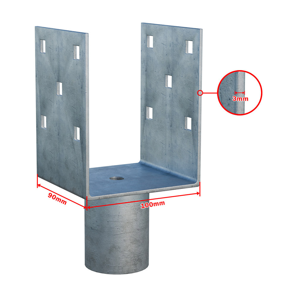 Nástavec na zemní vrut Zn U 100x90x120x60mm