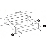 Rectangular Letter Plate, stainless steel