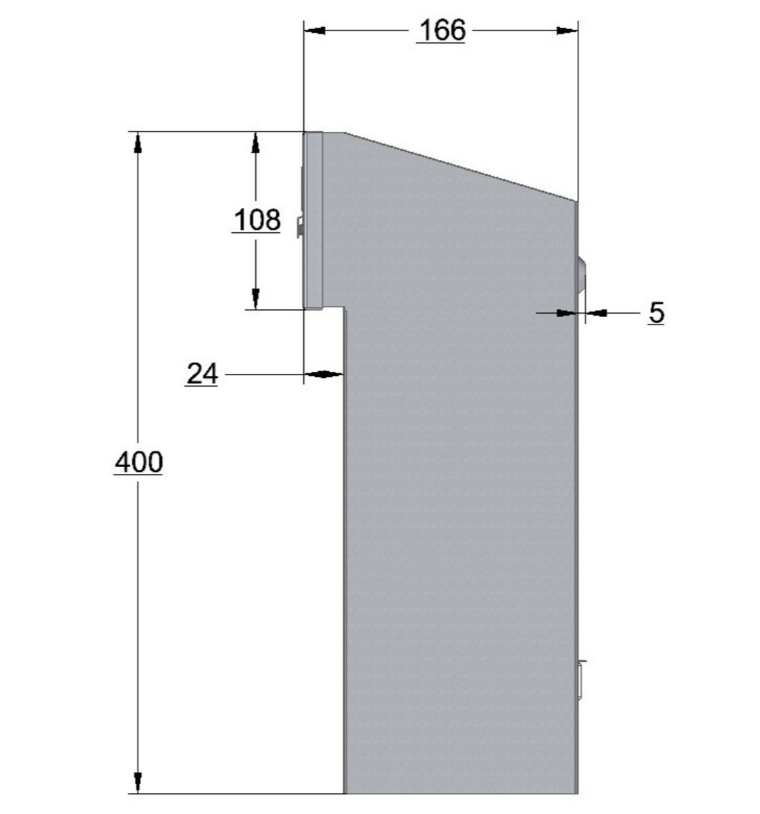 Built-in Mailbox with Stainless Steel Front Panel, Anthracite
