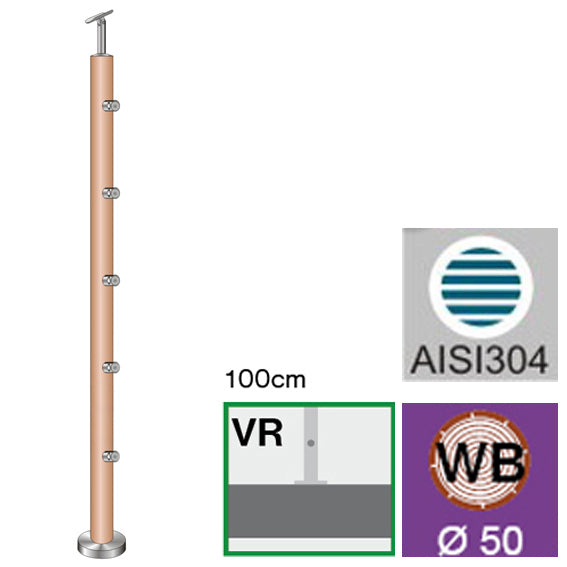 Sloupek BUK (BEECH) D50/5x12mm, H1000, VK-rovné