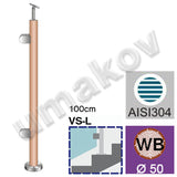 Sloupek AISI304+BEECH, D42,4/2xModel22/H1000mm