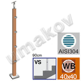 Sloupek BUK(BEECH)JP 40x40mm, 4xd12mm H900,VK-sch