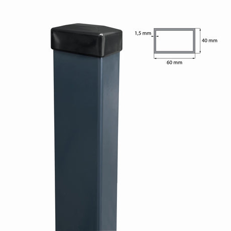 Jaklový sloupek ZnPVC RAL 7016 40x60x1400mm