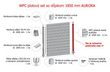 WPC plotový set so stĺpikom 1850mm AURORA sivá