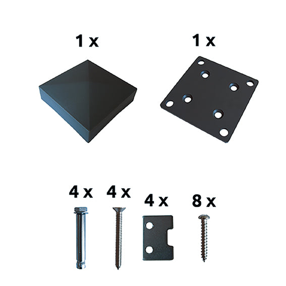 Pětka sloupku Al s přísluš. antracit AL 130x130mm