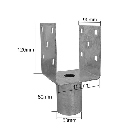 Nástavec na zemní vrut Zn U 100x90x120x60mm