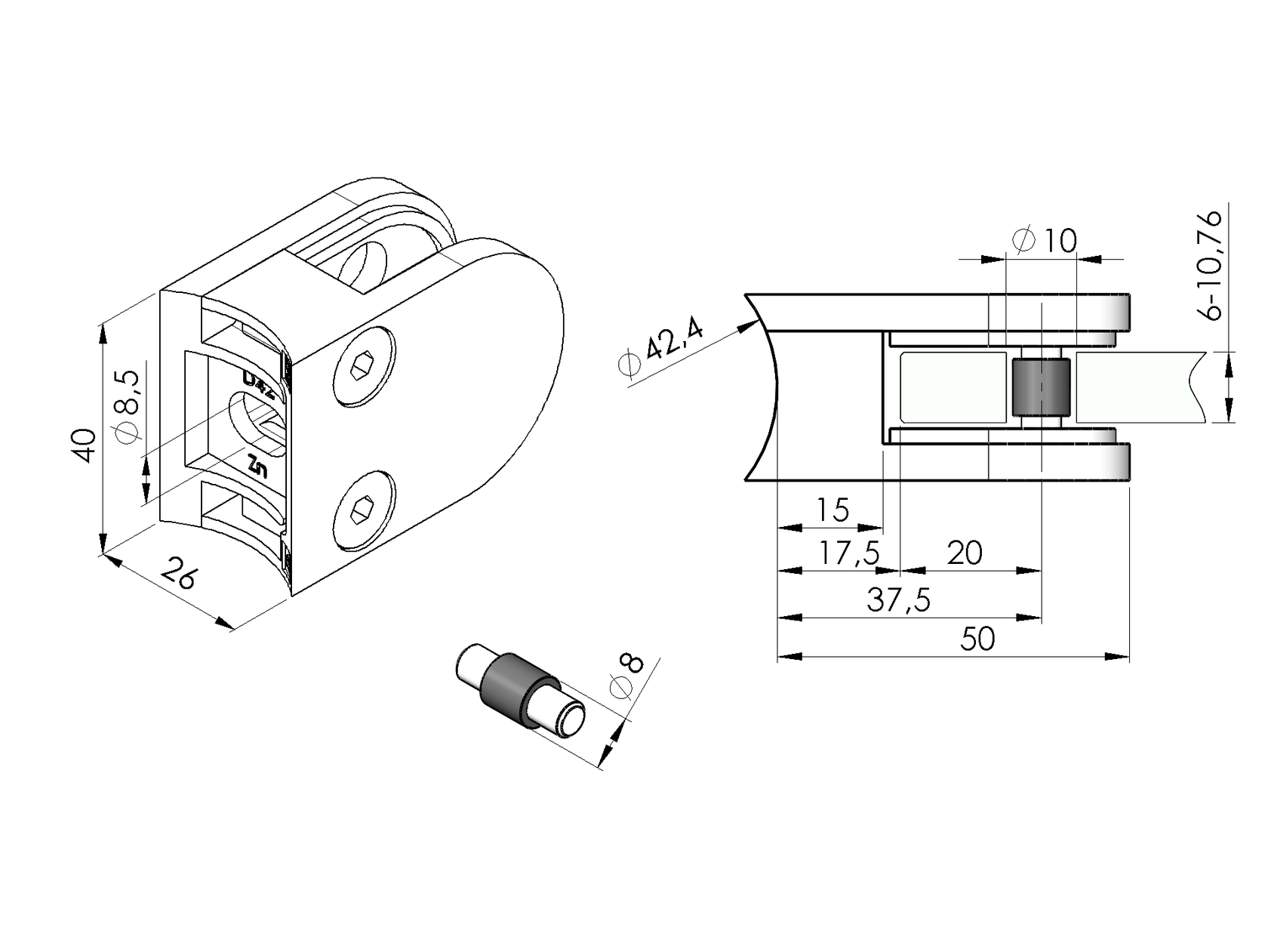 Držák výplně skla
