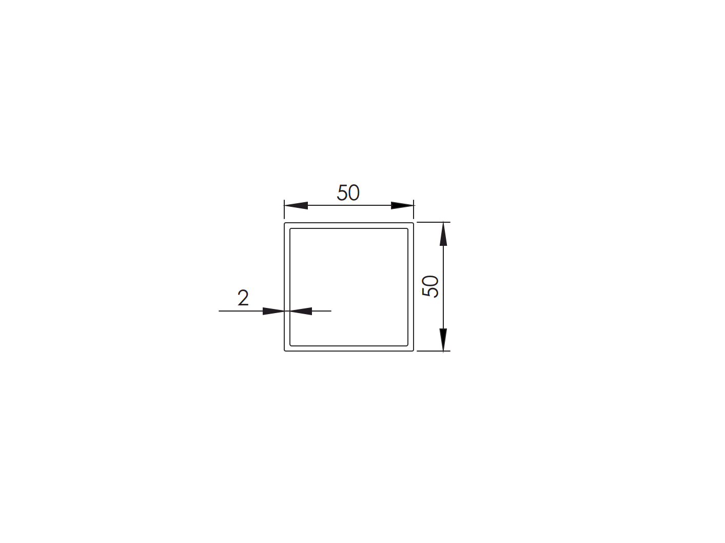 Profil pozinkovaný JP 50 x 50 x 2 mm - 6000