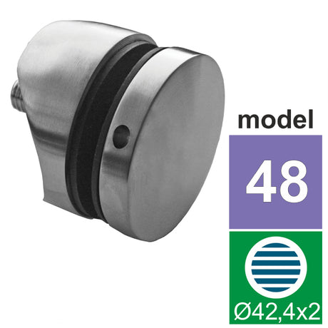 Kruhový držák výplně skla model 48 AISI304, D42,4x