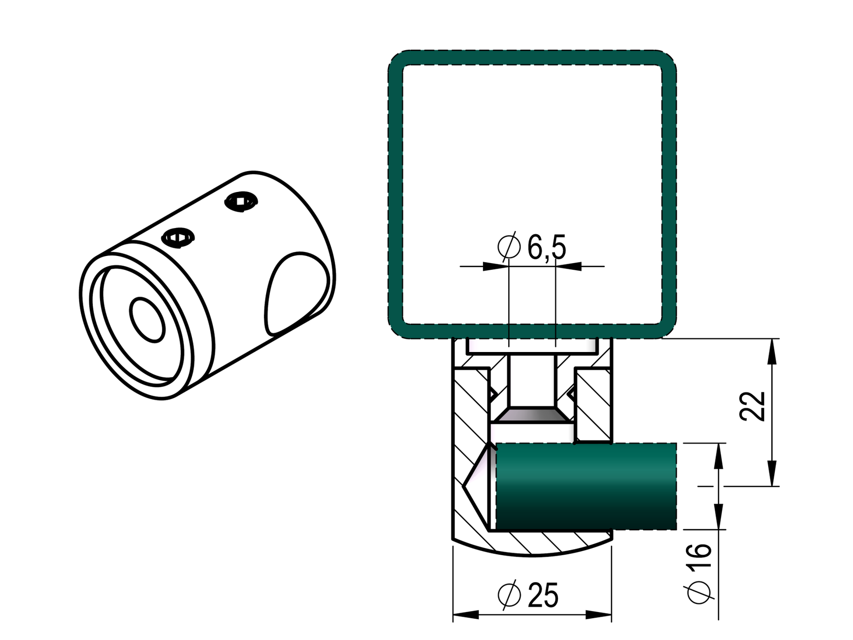 Držák prutů, nerezový