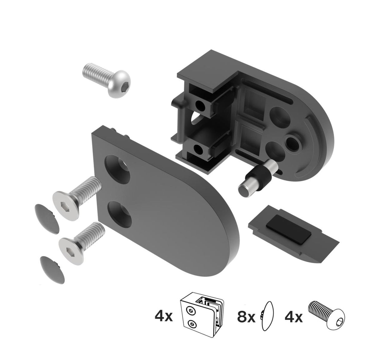 Držák skla, nerezový sloupek