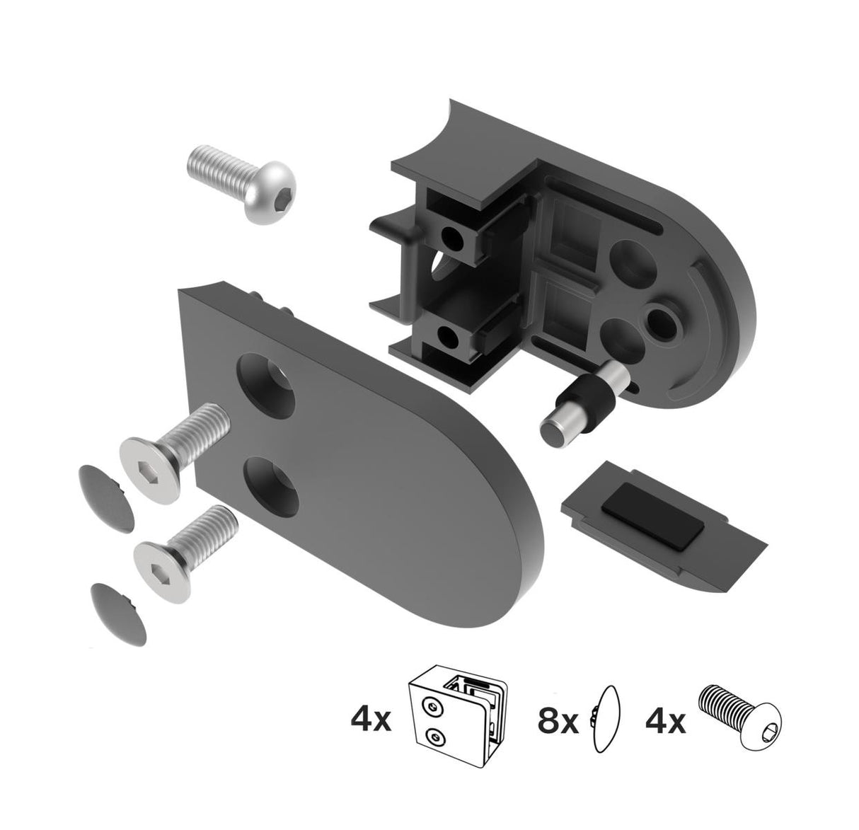 Držák výplně skla, nerezové zábradlí