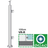 Sloupek nerezový , VK-rovné AISI304, D42,4x2/2xmod