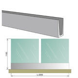 Celoskleněné zábradlí v AL profilu, 2500x1000mm