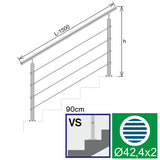 Nerezové lankové zábradlí na schody, 1500x900mm