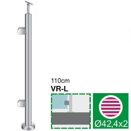 Sloupek nerezový ,VK-rovné AISI316, D42,4/2xmodel2