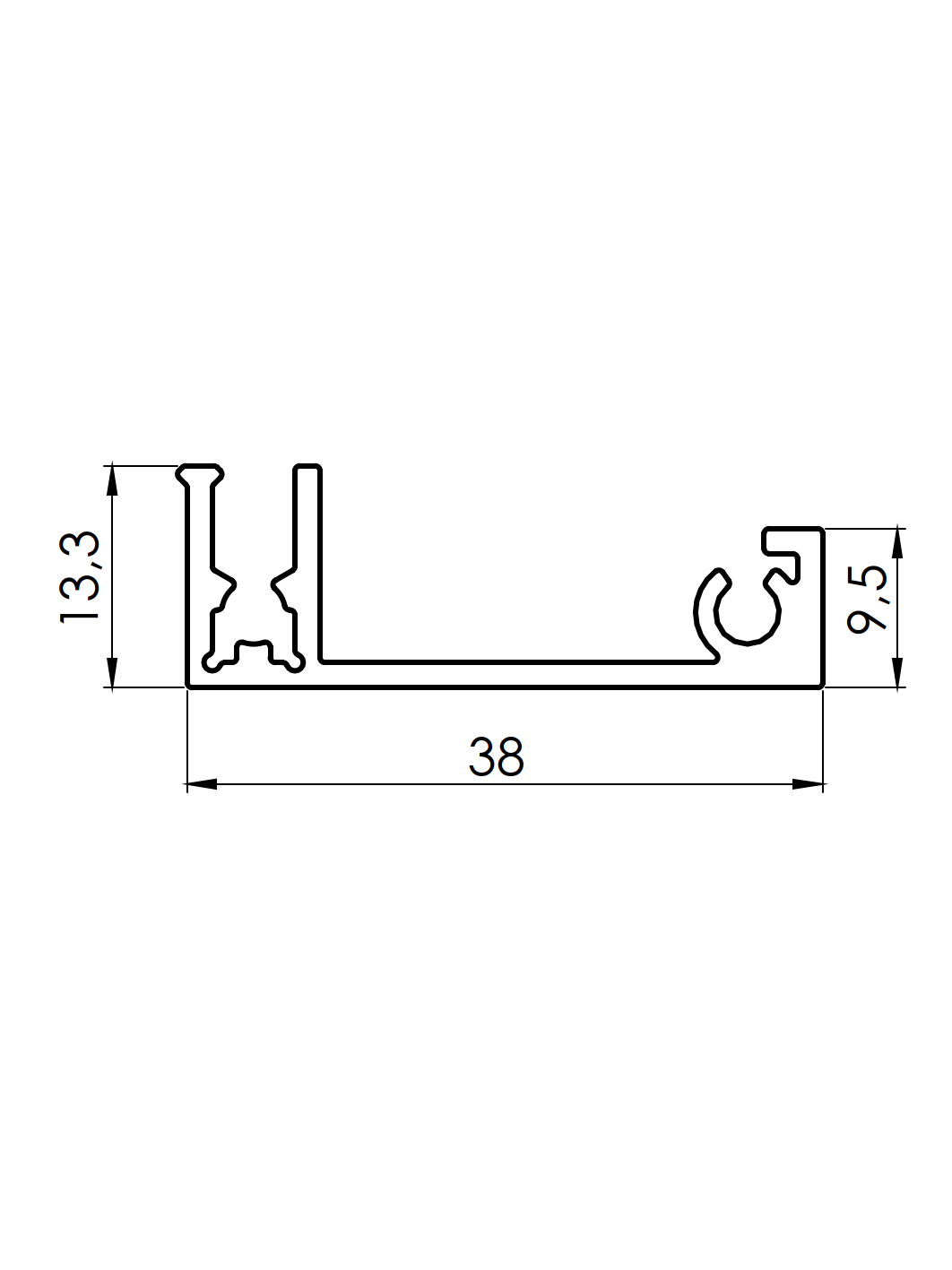 Hliníkový plotový adaptér pro výplně - 1700mm krycí lišta