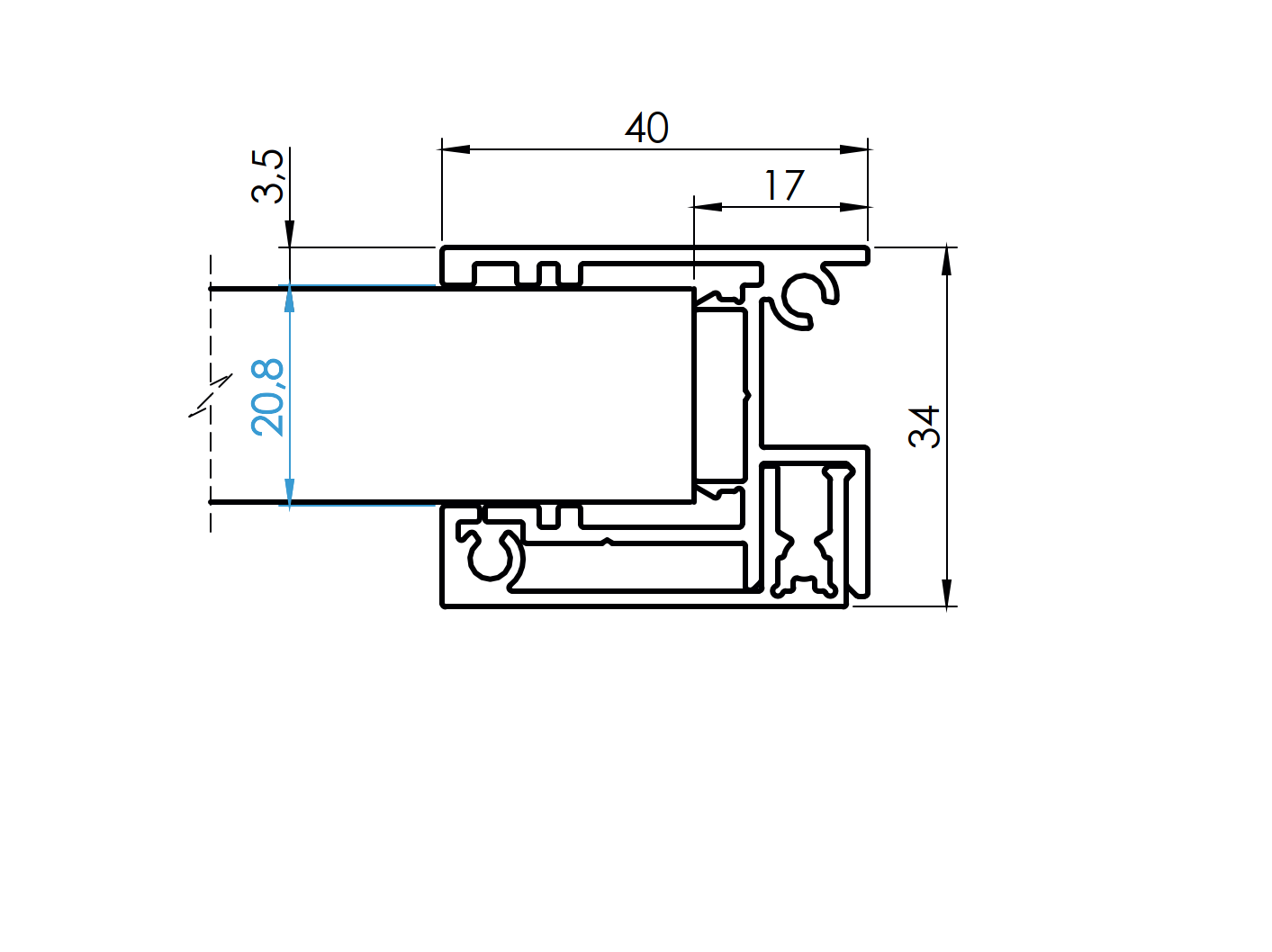 Sada hliníkového plotového adaptéru pro výplně 20 - 1700mm