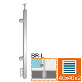 Sloupek z nerezu, BK-rovné AISI304, 40x40x2/2xmode
