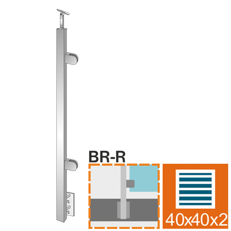 Sloupek z nerezu, BK-rovné AISI304, 40x40x2/2xmode