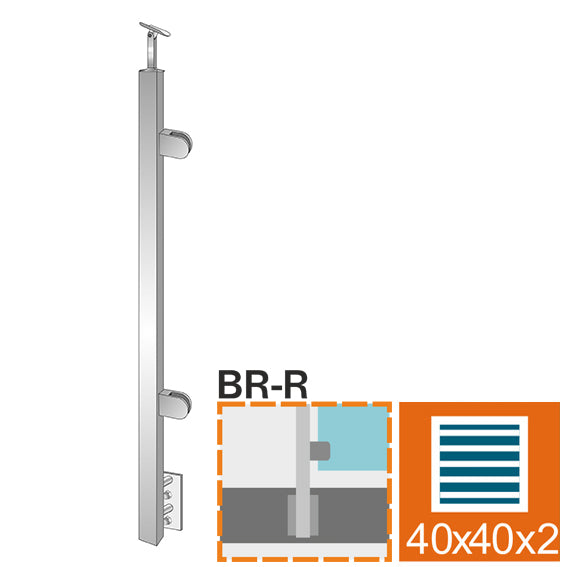 Nerezové zábradlí - sloupek AISI304, 40x40x2/2xmod