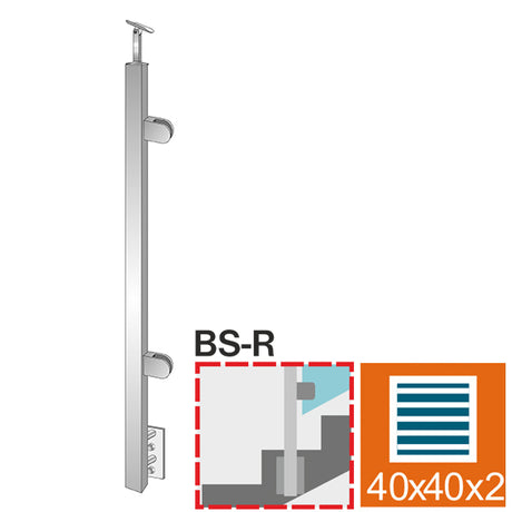 Sloupek nerezový , BK-schod, zábradlie AISI304, 40
