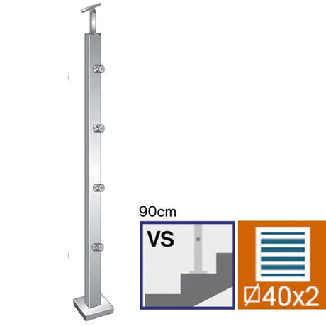 Sloupek nerezový, VK-schodiště