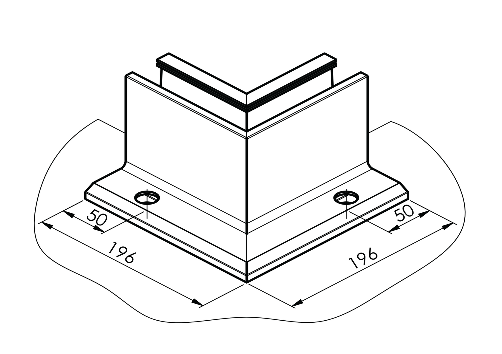 Kotvění vrchní - sklo hliník AL/ELOX/Satin
