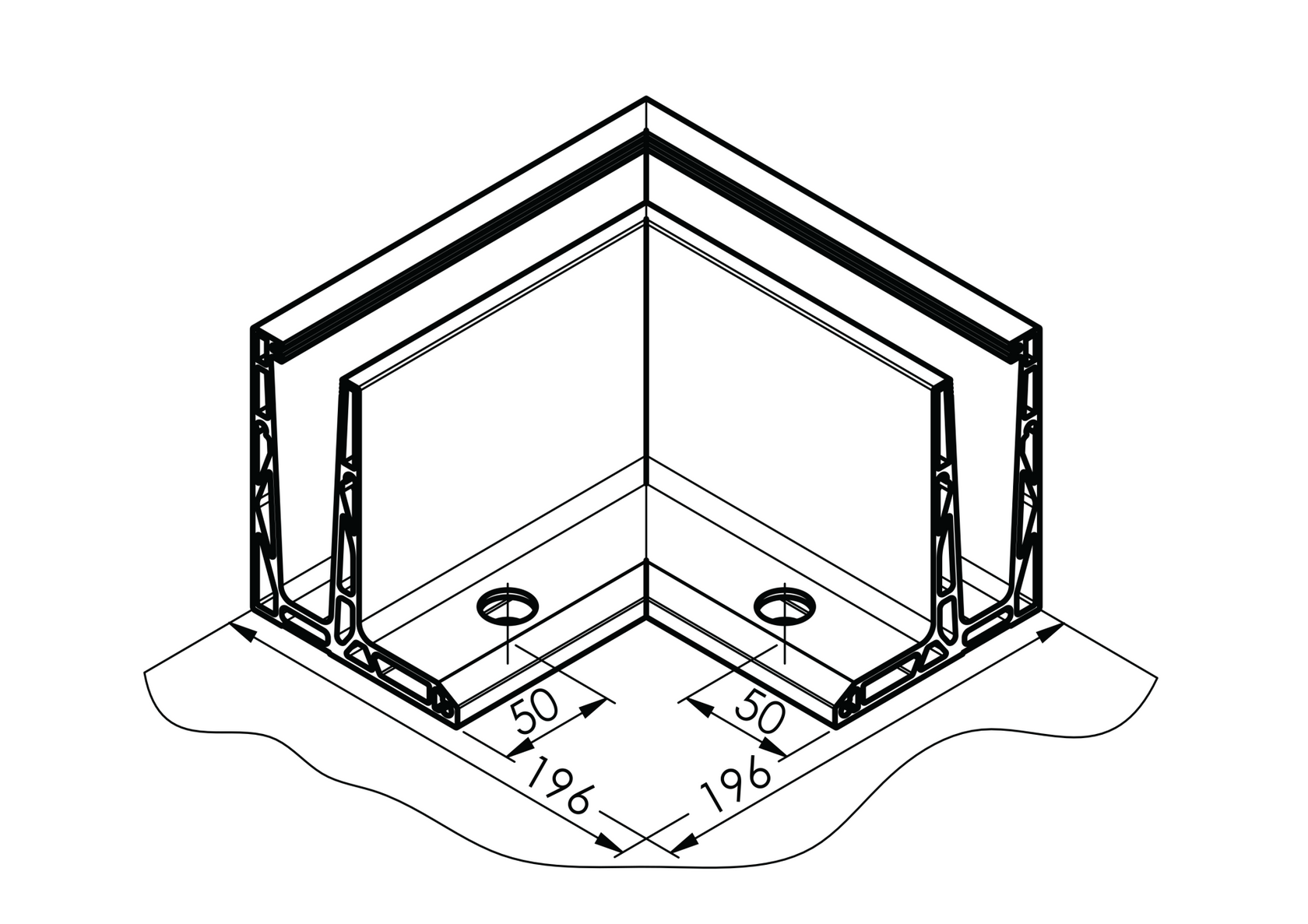 Kotvění vrchní - sklo hliník AL/ELOX/Satin