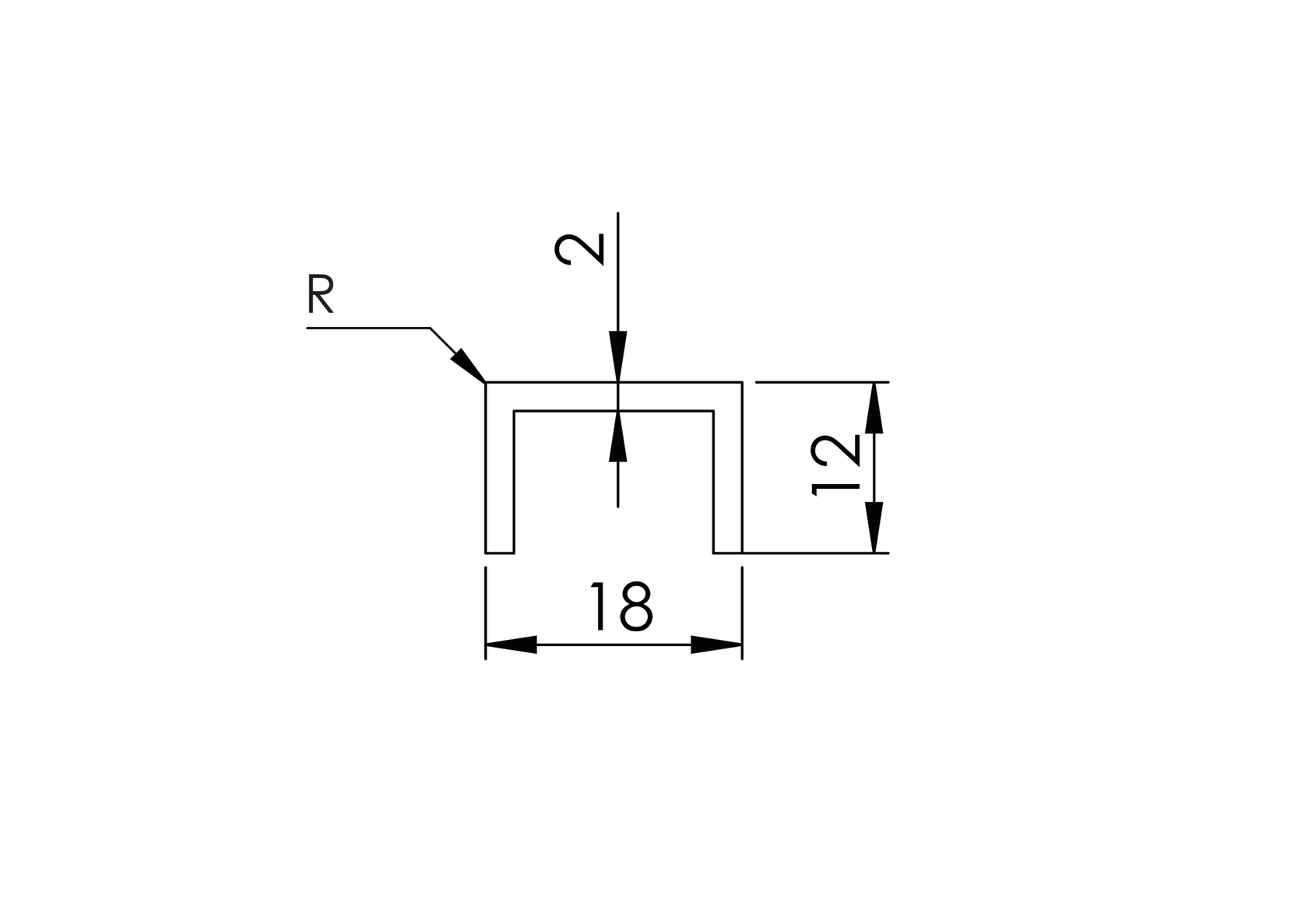 Madlo držák skla AL