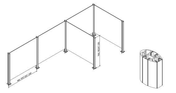 Sloupek hlinik, VK-rovné rohový R