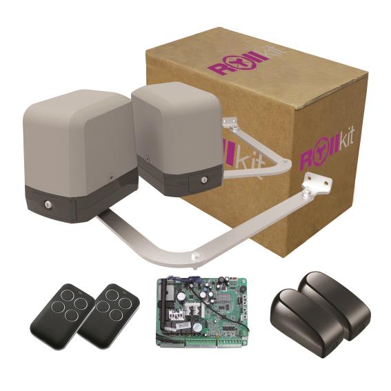 Rollkit kloubový pohon pro dvoukřídlou bránu, sada s fotobuňkami