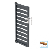 Hliníková jednokřídlová brána 1,025x1,50m s výplní 20x100 R7016 - set