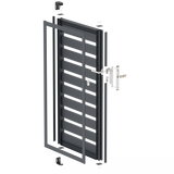 Hliníková jednokřídlová brána 1,025x1,50m s výplní 20x100 R7016 - set