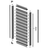 Hliníková jednokřídlová brána 1,025x1,85m s výplní 20x100 R7016 - set