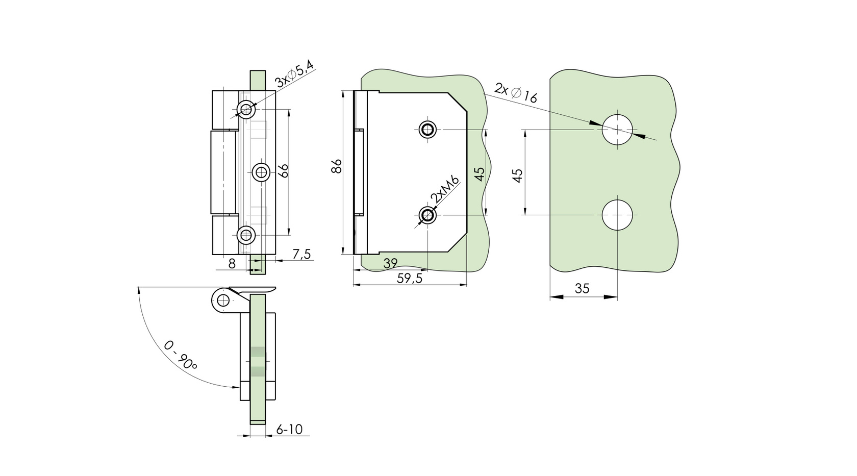Závěs pro skleněné dveře