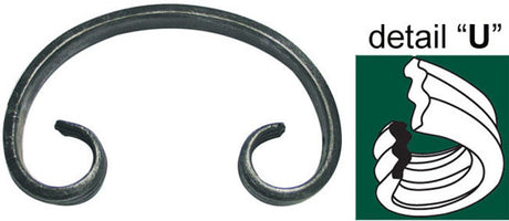 Element tvarovaný,kovaný prvek 140x80, 12x6mm