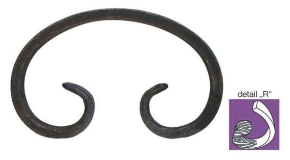 Element tvarovaný,kovaný prvek 95x60, 12x6mm