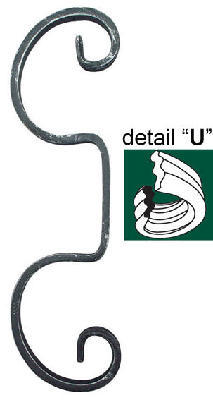 Element tvarovaný,kovaný prvek 280x80, 12x6mm