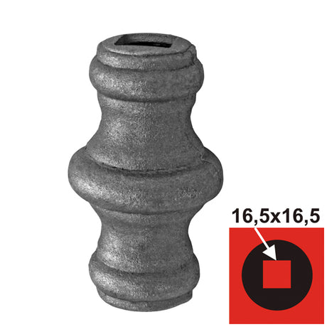 Kovaný tvarový průvlak h69, D43, 16,5x16,5mm