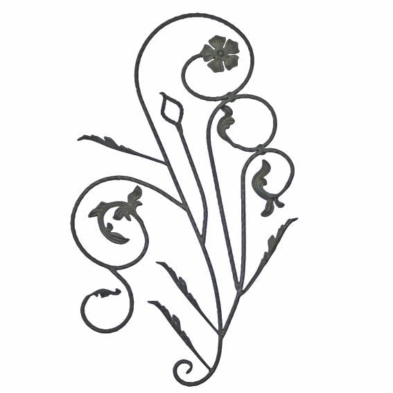 Kovářský ornament levý, h1120, b680, P/111-D12mm