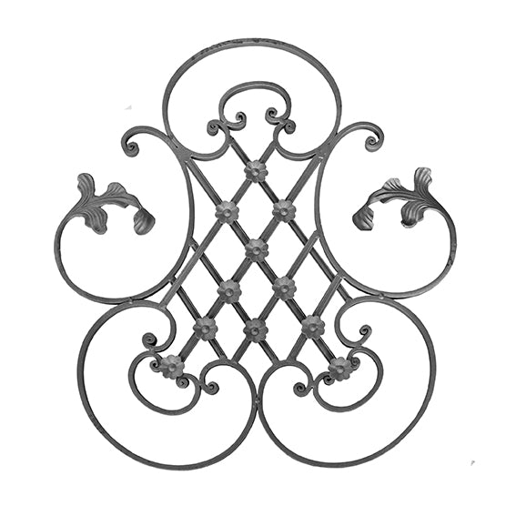 Rozeta kovaná,květ list, plot,brána,710x640,16x8mm