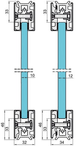 Zasklení pevné -  set 3m profilu AISI 304, K320