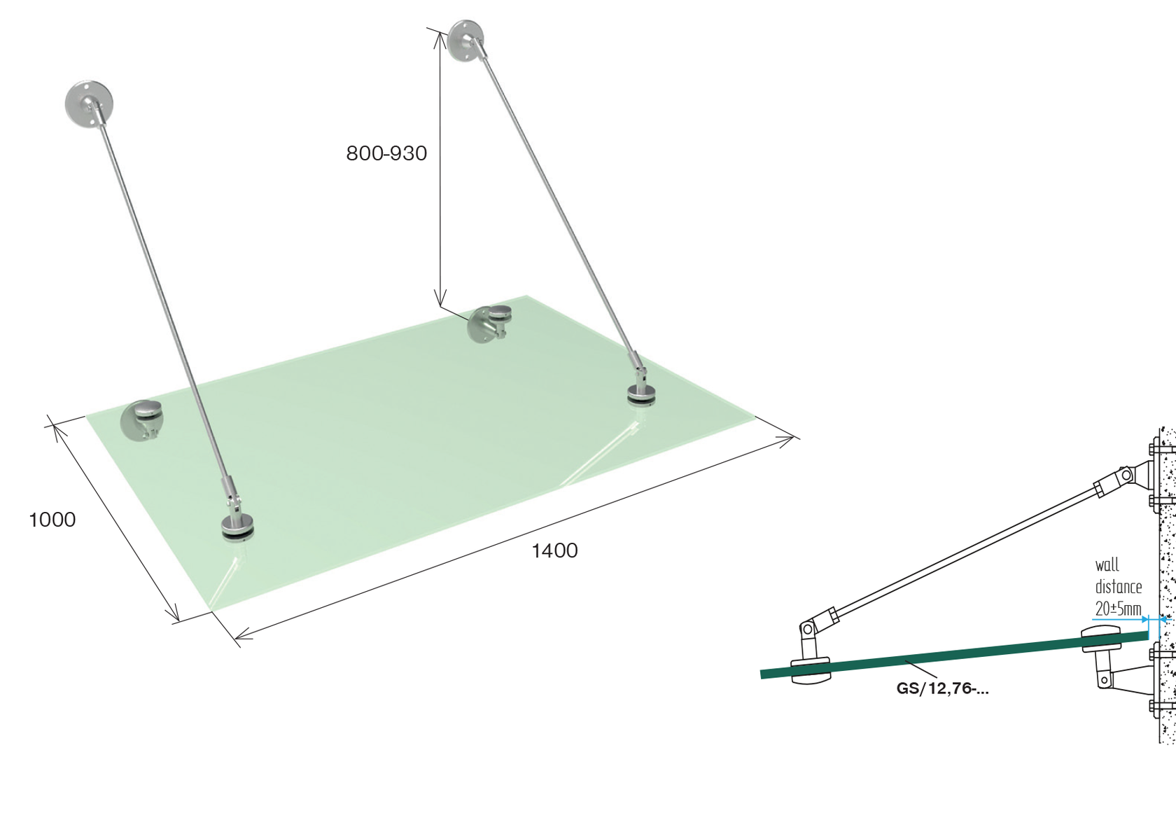 Prosklená stríška ESG/VSG