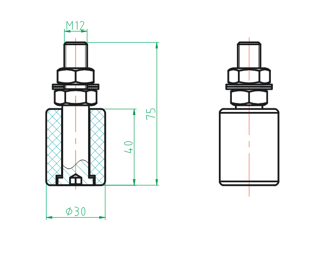 Oliva Zn, D30mm, white
