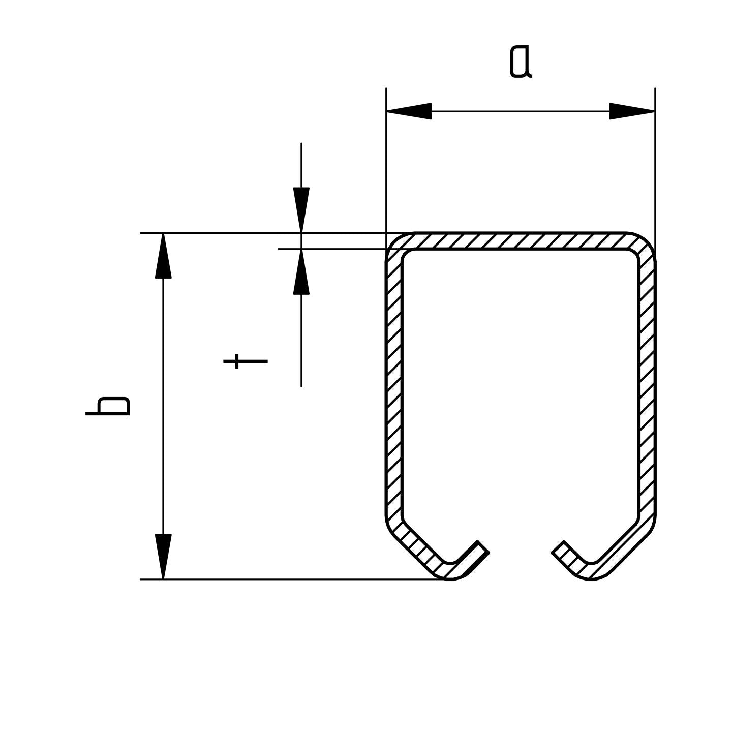 Šina vod. pro závěsná vrata INOX, 42x54x2,5mm, L3m