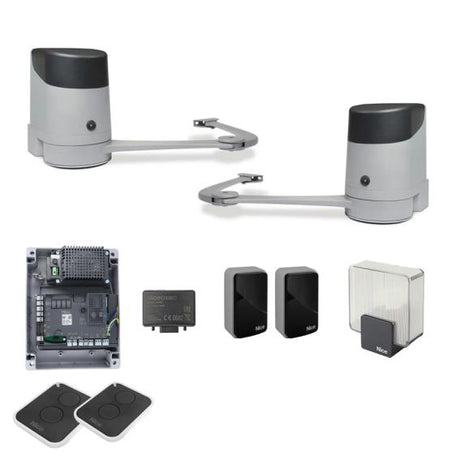 Nice kloubový pohon pro dvoukřídlou bránu, sada s fotobuňkami