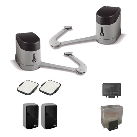 Nice kloubový pohon pro dvoukřídlou bránu, sada s fotobuňkami