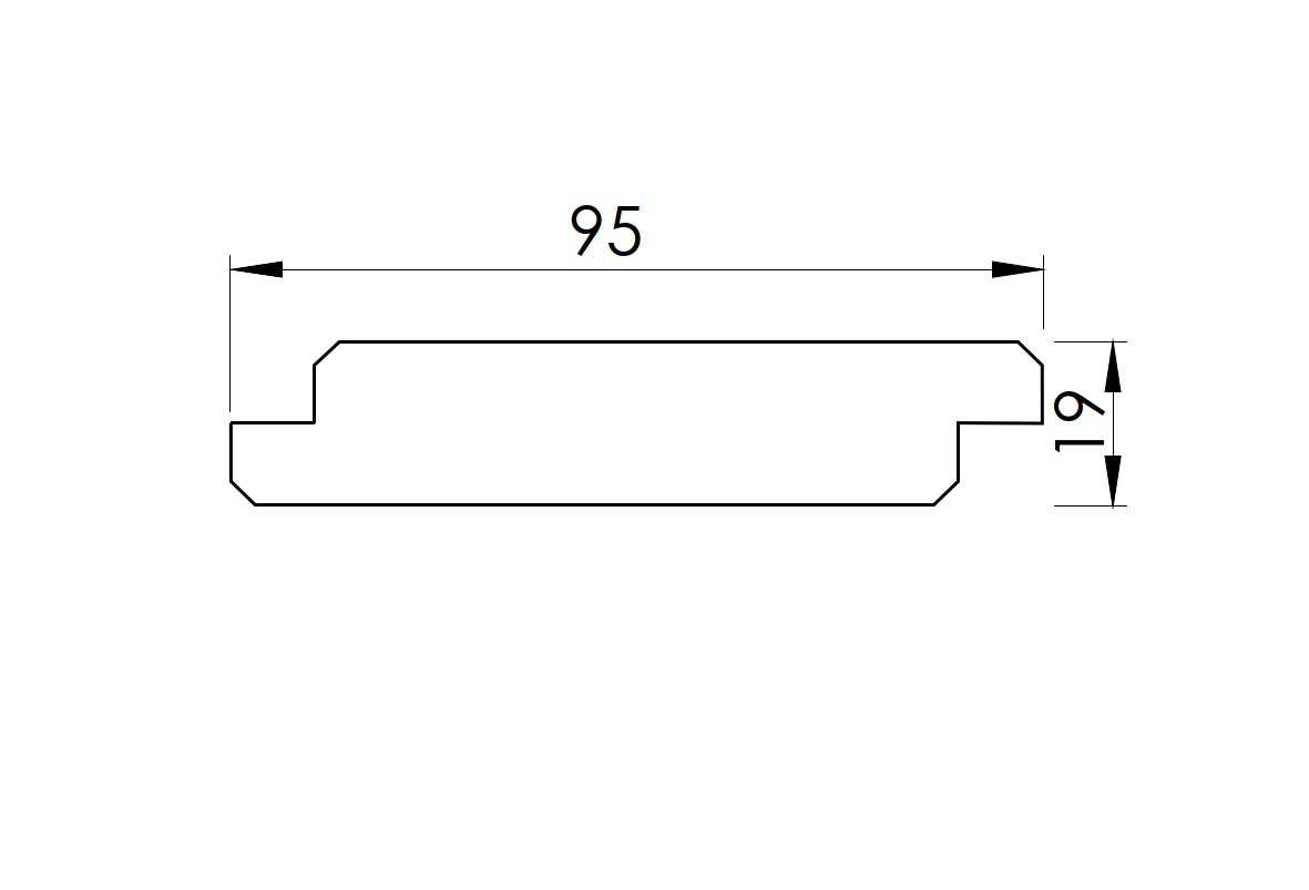 Dřevěná plotová výplň 19×95 – 1200 mm, borovice